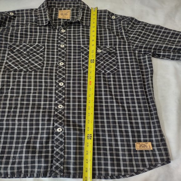 RIG Utility Clothing Check Button down Men’s XL shirt Cotton Long Sleeve - Picture 5 of 8